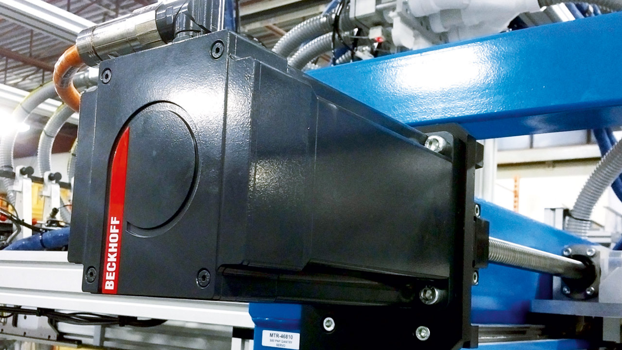 The AM8000 series servomotors with OCT handle conveyance, pick and place, web lamination, tension control and height adjustments.