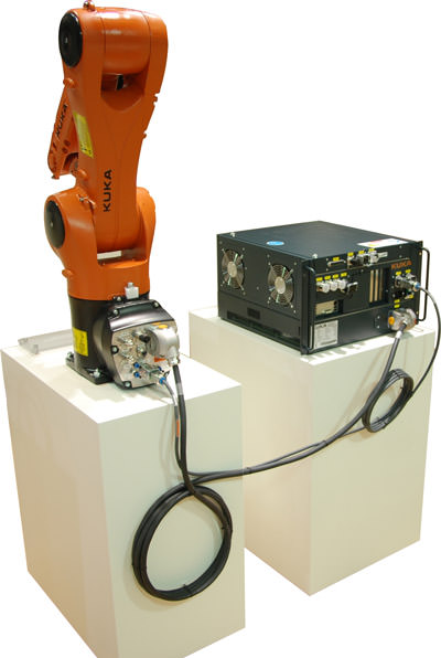 Han-Yellock connector system on KR AGILUS robot system from KUKA.
