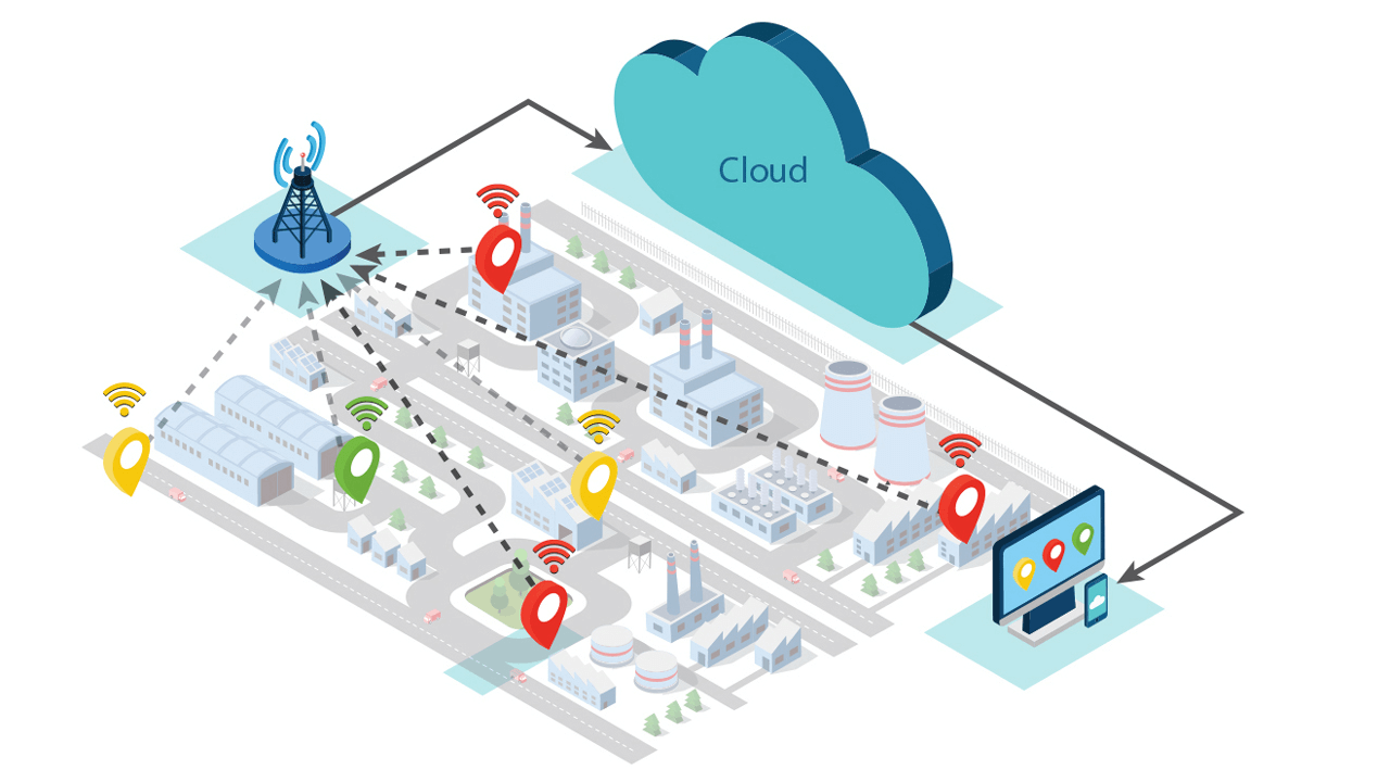LoRa-based air pollution monitoring system.