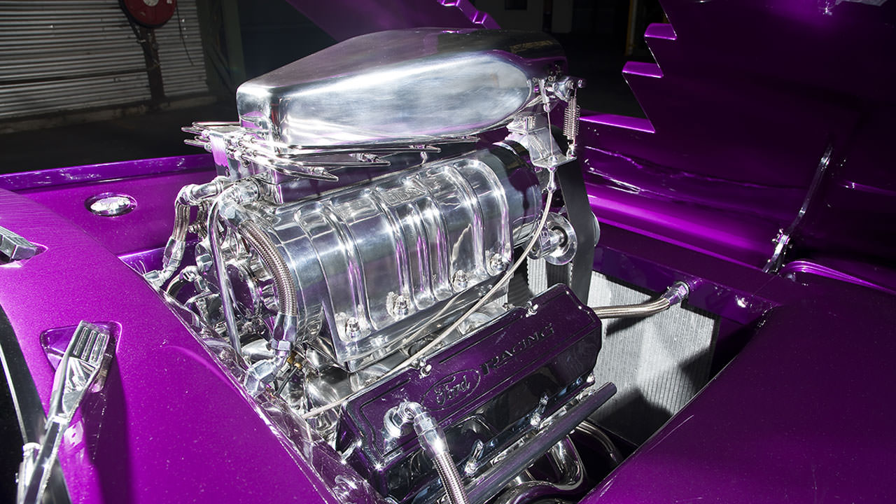 The custom car, a 1986 Ford XF Falcon nicknamed "Psycho" took 10,000 man-hours to build.