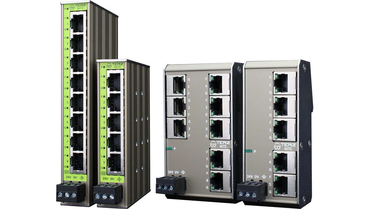 TERZ Unmanaged Industrial Ethernet Switches RJ45 Full Gigabit TERZ NITE RF RS UL