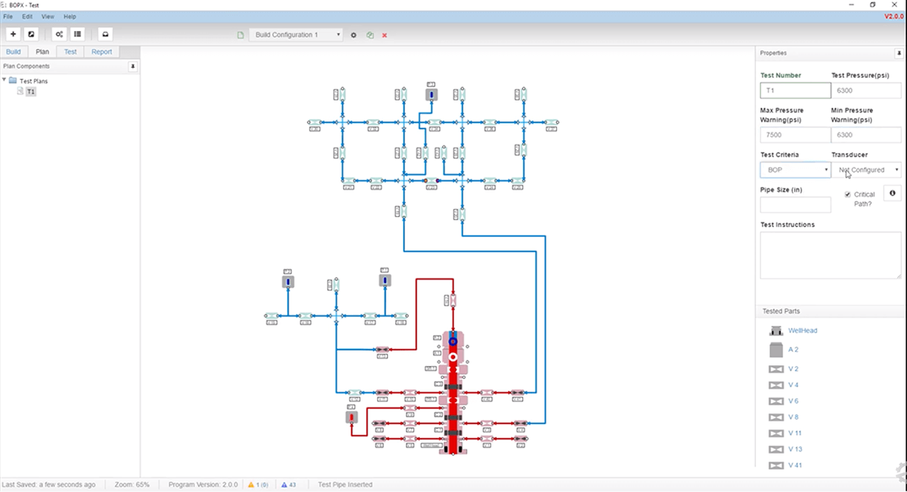 Engenuity’s BOPX testing software lets users map valve arrays and set limits.