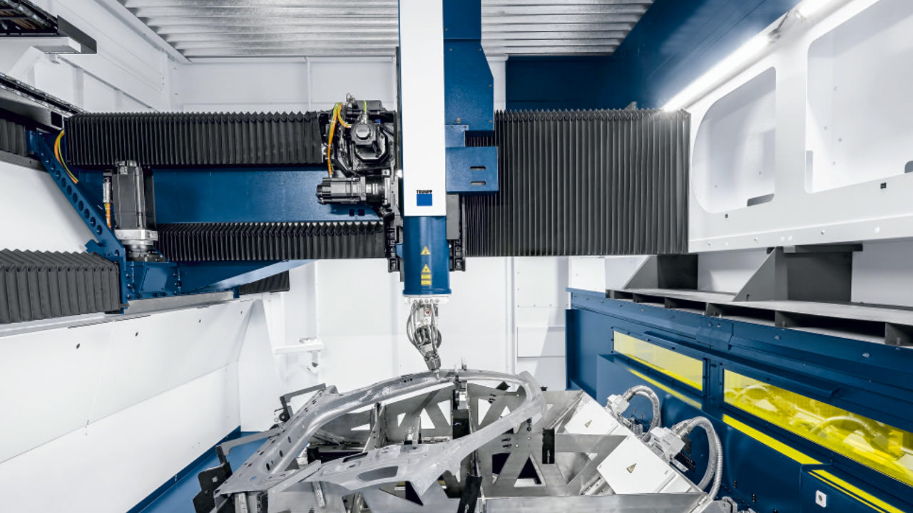 Interior of the TruLaser Cell 8030. Picture: © Trumpf GmbH + Co. KG/Oliver Graf Fotostudio GmbH