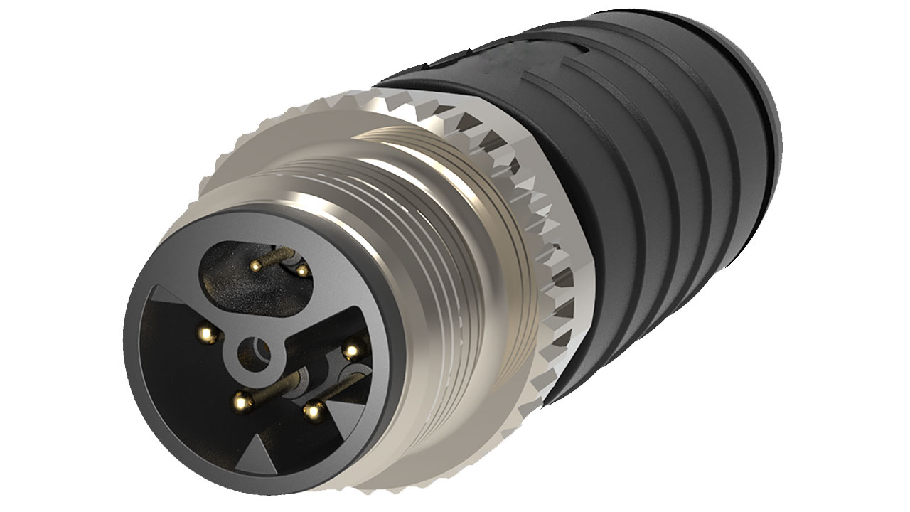 IEC 63171-7 M12 connector and device socket combines SPE and power contacts for a “one device – one interface” strategy for miniaturized future device generations.