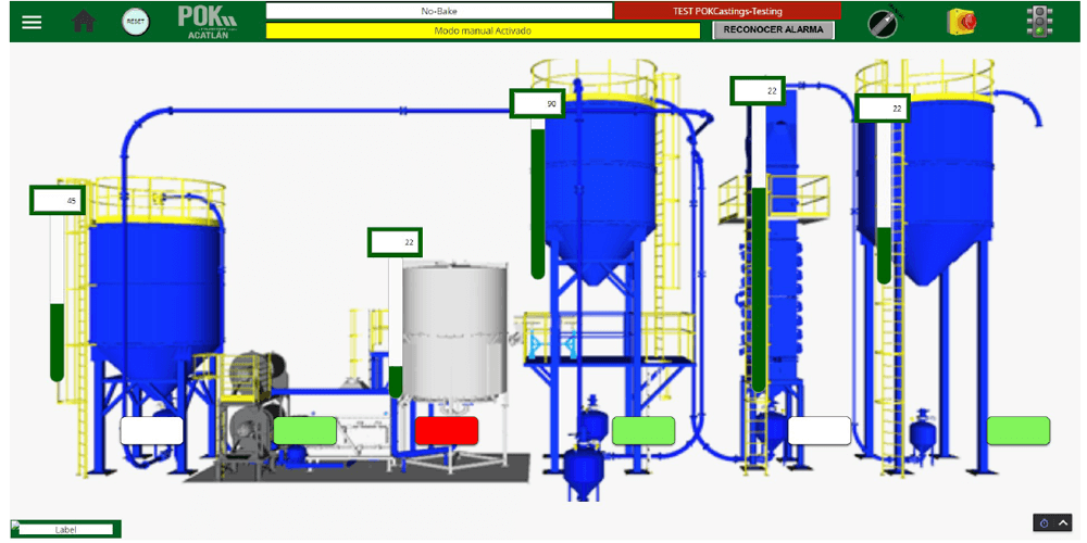 Perspective HMI Screens: Silos for No Bake (bottom)