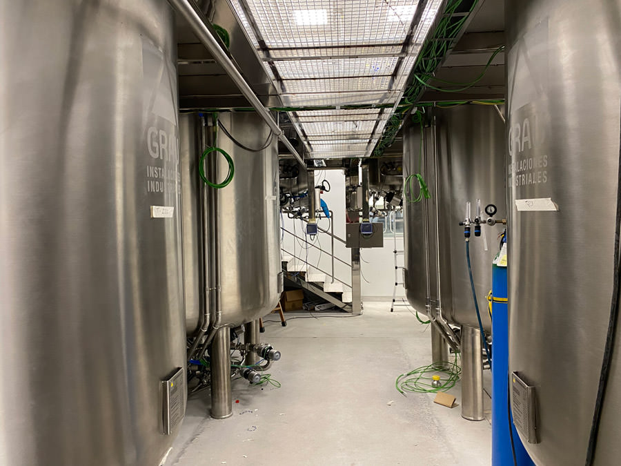 Ground Level of Fill and Finish Storage Tanks during commissioning.