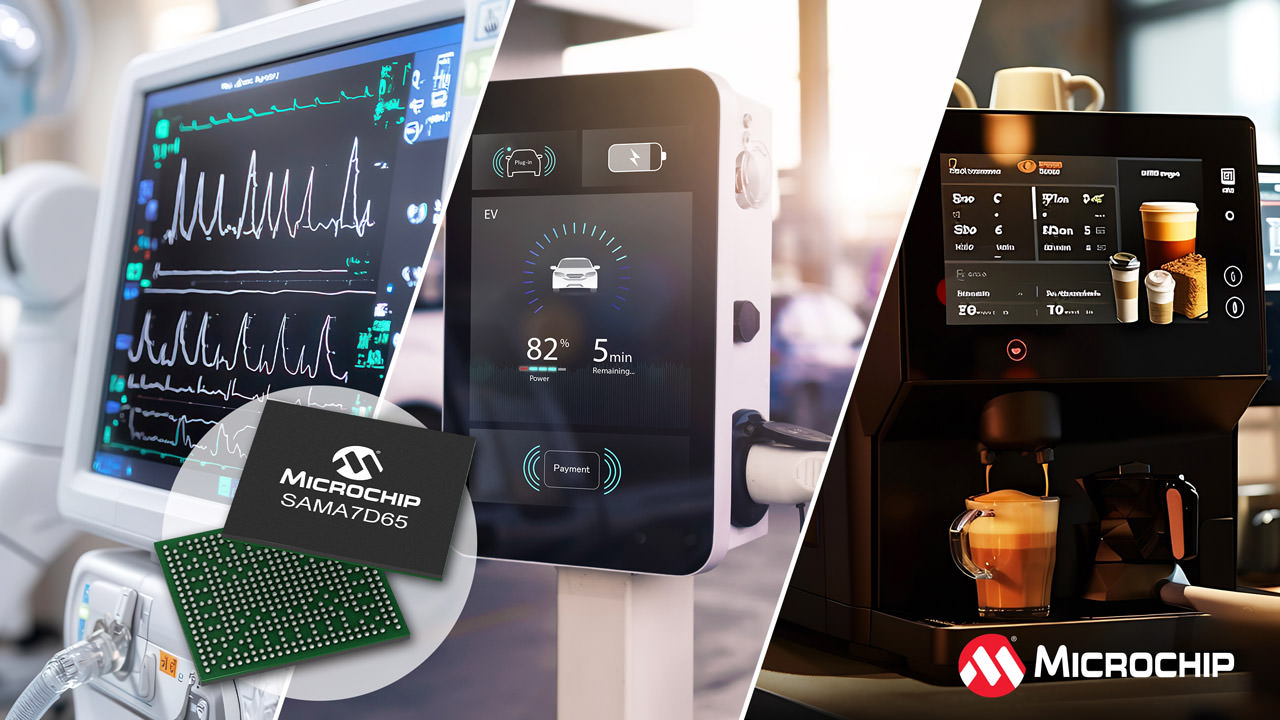 New SAMA7D65 microprocessors from Microchip offer System-in-Package and System-on-Chip capabilities with advanced graphics and connectivity features for Industrial HMIs.