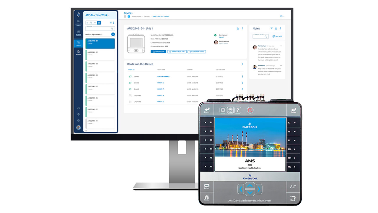 AMS Machine Works version 1.8 adds compatibility for AMS 2140 Machinery Health Analyzer with improved user experience and enhanced cybersecurity.