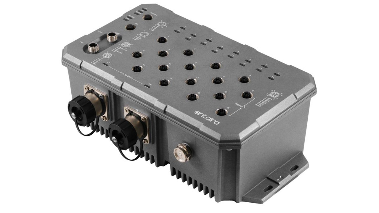 The Antaira LMX-1802G-M12-10G-SFP-67-110-T.