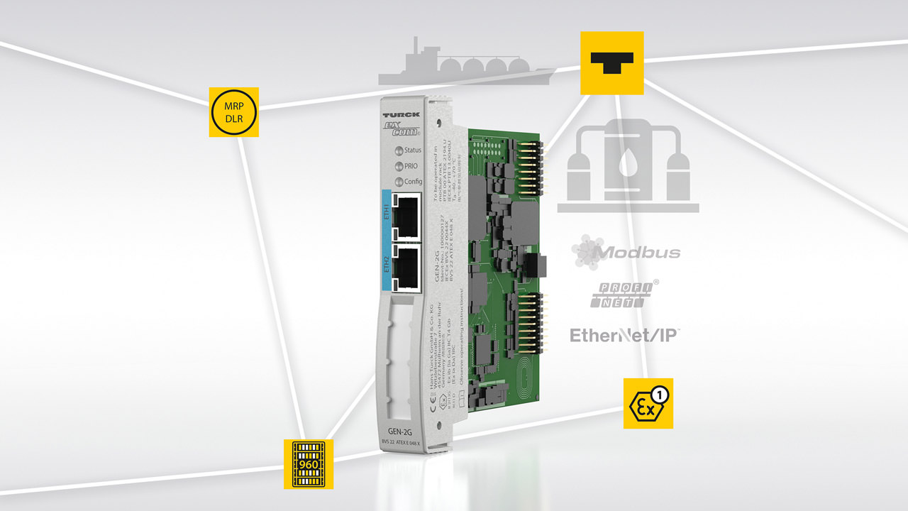 The Zone1 Ethernet gateway for the excom I/O system enables data-based monitoring and process optimization in existing plants