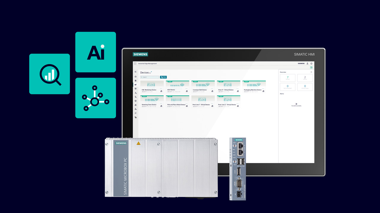 Siemens Industrial Edge combines data analytics, artificial intelligence and seamless connectivity on a secure, scalable platform.