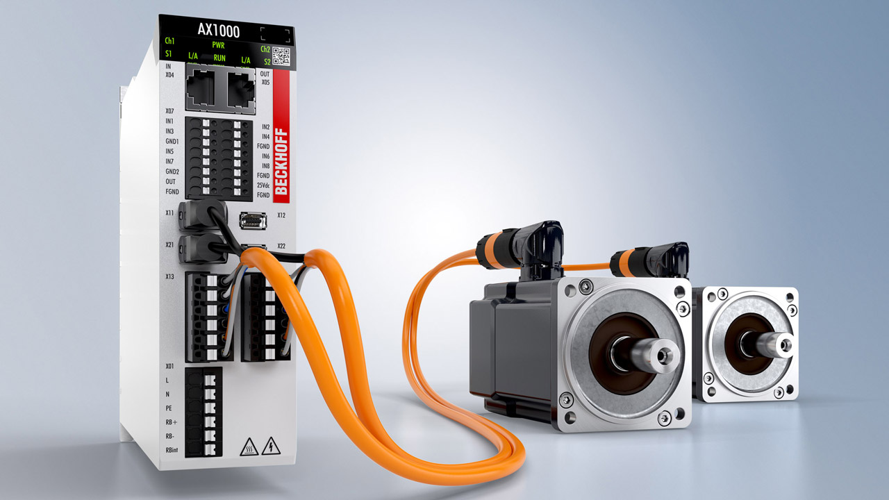 AX1000 economy servo drive delivers deep feature set for low-to-mid range power requirements. Highly optimized and fully system-integrated servo technology offers advanced functionality and EtherCAT connectivity.