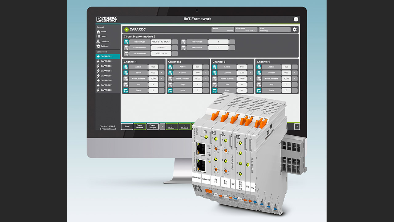 Solution captures operating data and diagnostic data from communicative Caparoc modules and makes it available to higher-level systems.